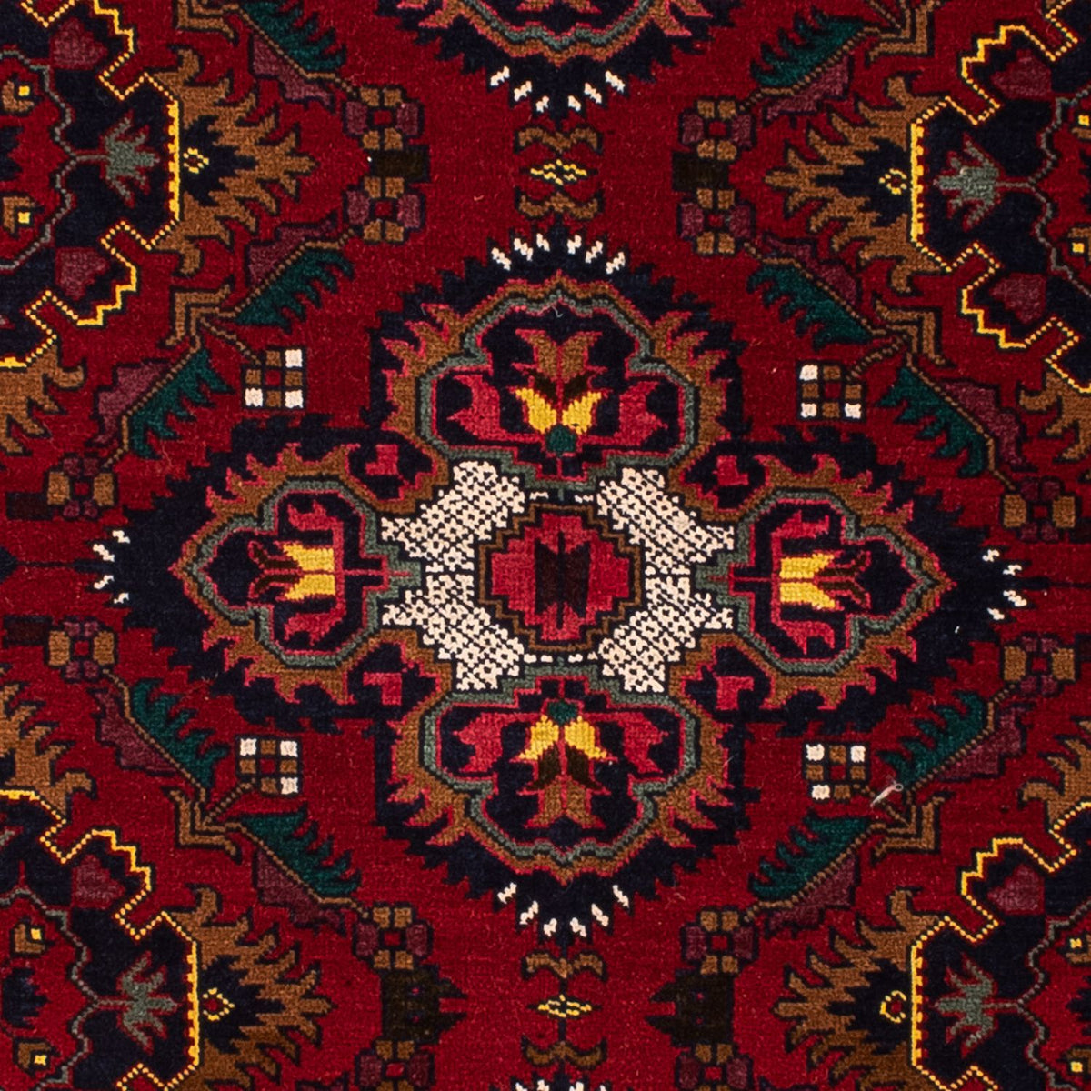 Afghansk tæppe - 145 x 93 cm - mørkerød