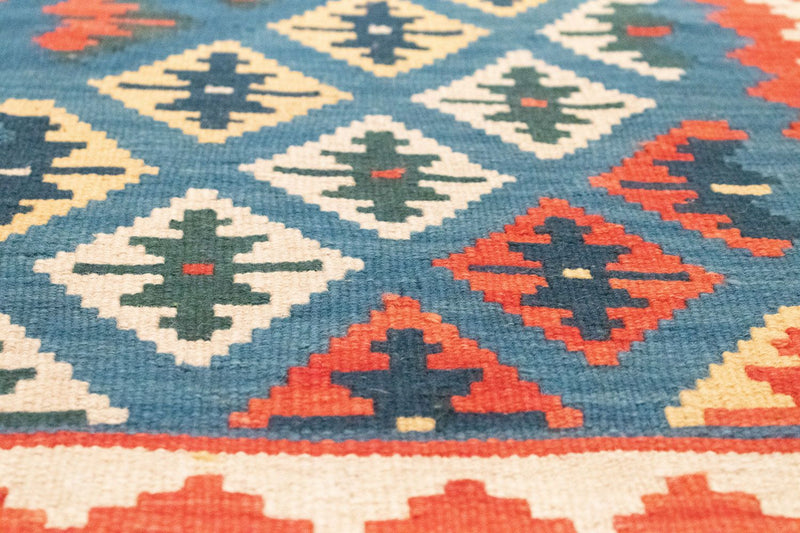 Løber Kelim-tæppe - orientalsk - 198 x 64 cm - blå