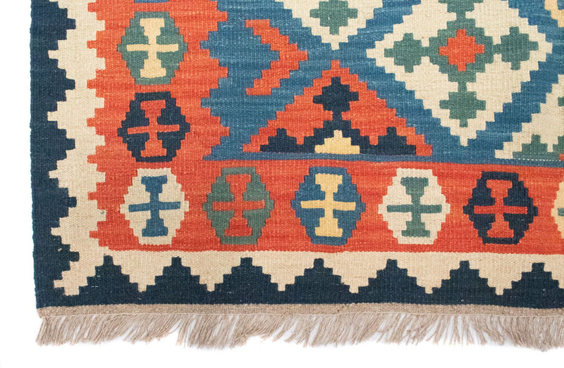 Kelim-tæppe - orientalsk - 200 x 155 cm - blå