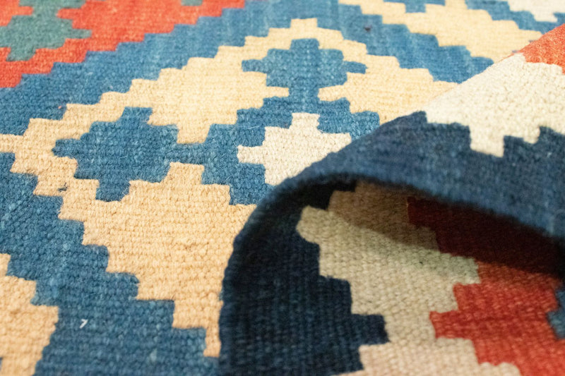 Kelim-tæppe - orientalsk - 200 x 155 cm - blå