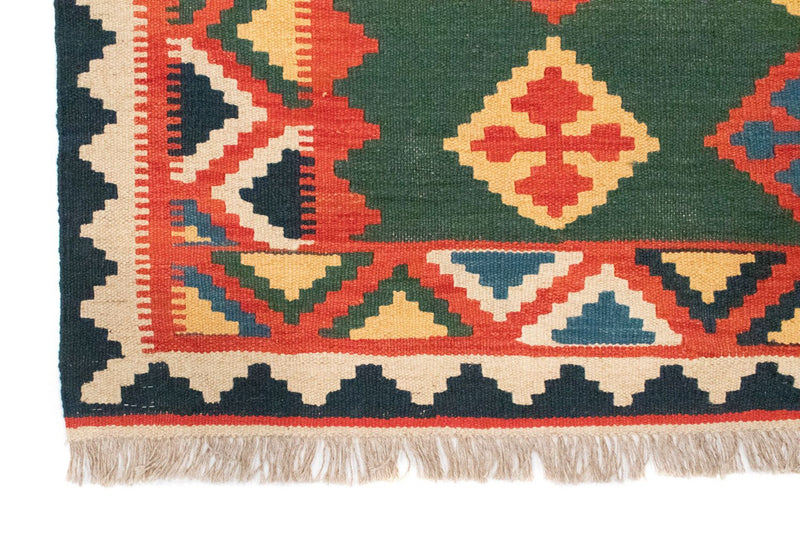 Kelim-tæppe - orientalsk - 217 x 148 cm - grøn