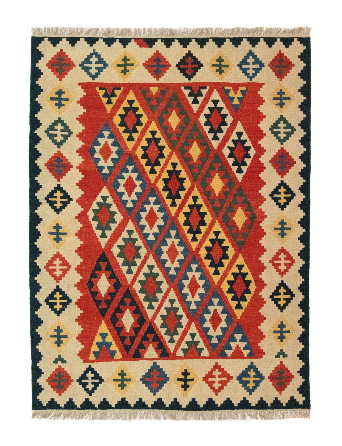 Kelim-tæppe - orientalsk - 205 x 153 cm - orange