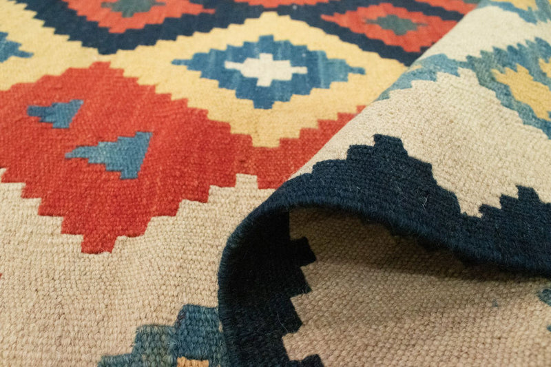 Kelim-tæppe - orientalsk - 205 x 155 cm - orange