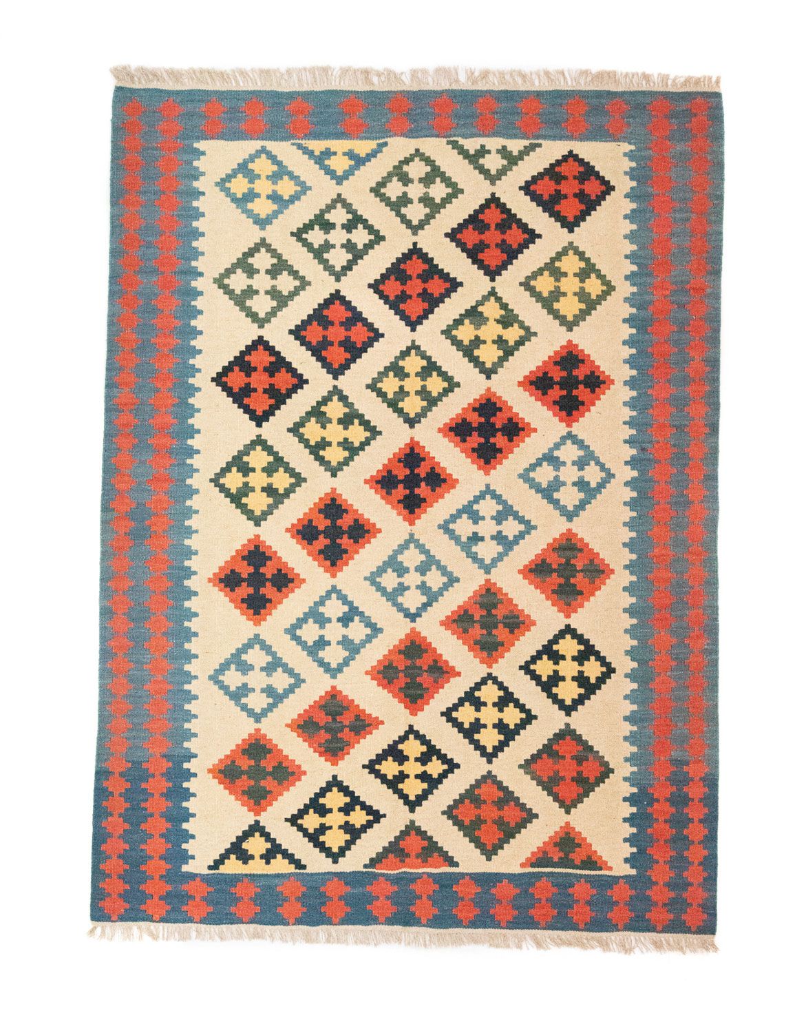Kelim-tæppe - orientalsk - 205 x 150 cm - beige