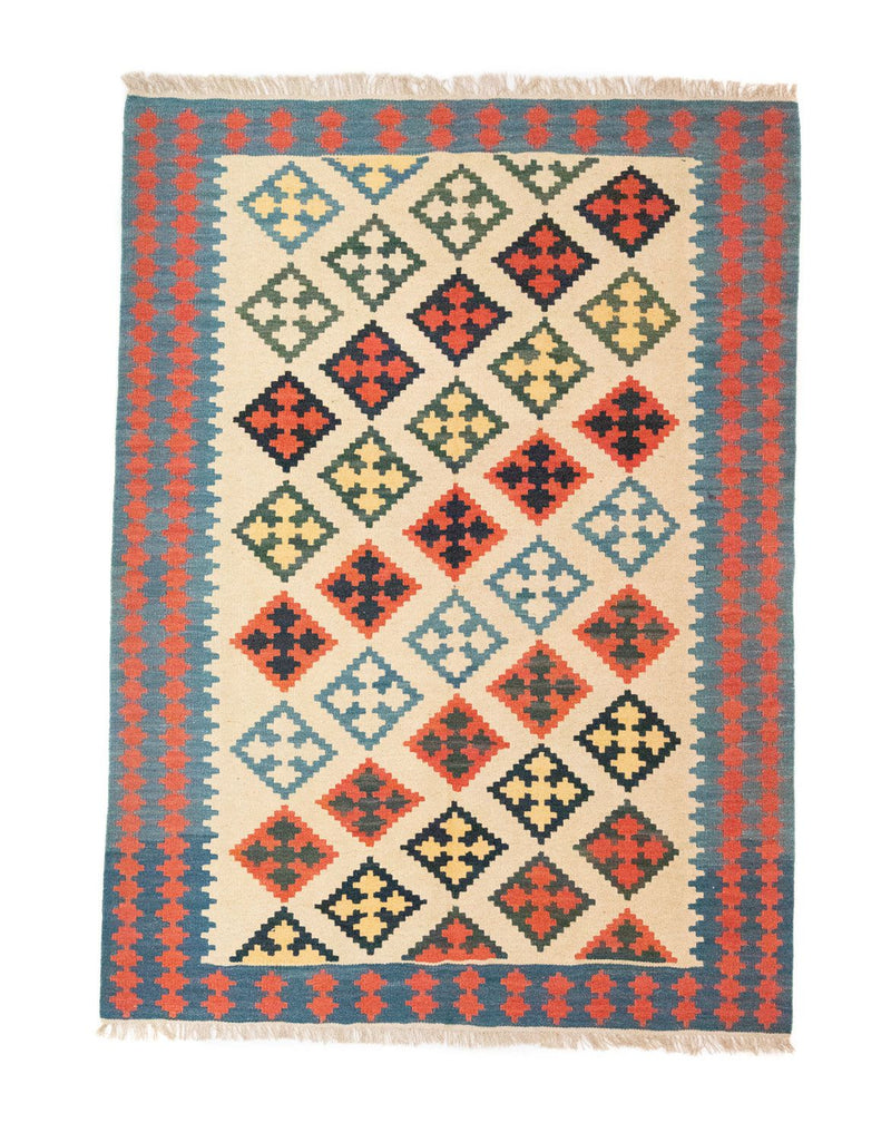 Kelim-tæppe - orientalsk - 205 x 150 cm - beige