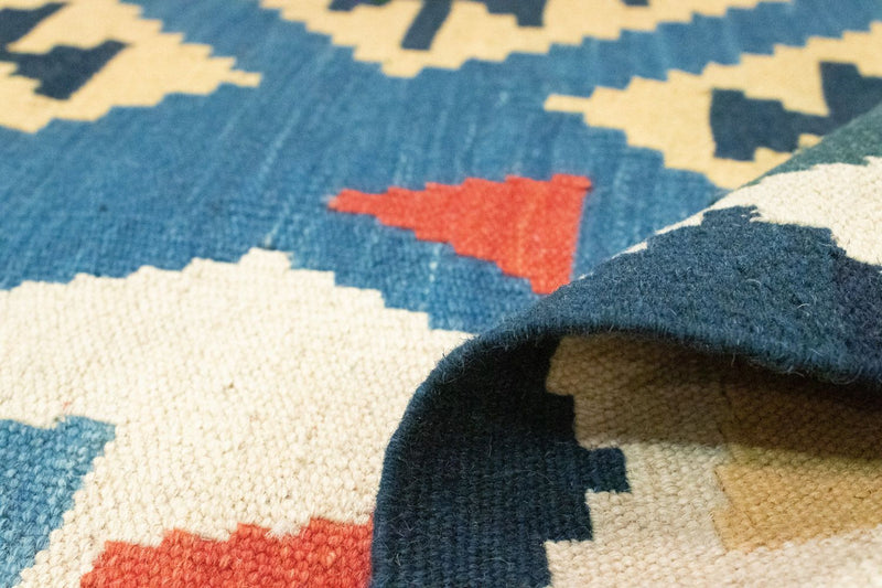 Kelim-tæppe - orientalsk - 205 x 156 cm - blå