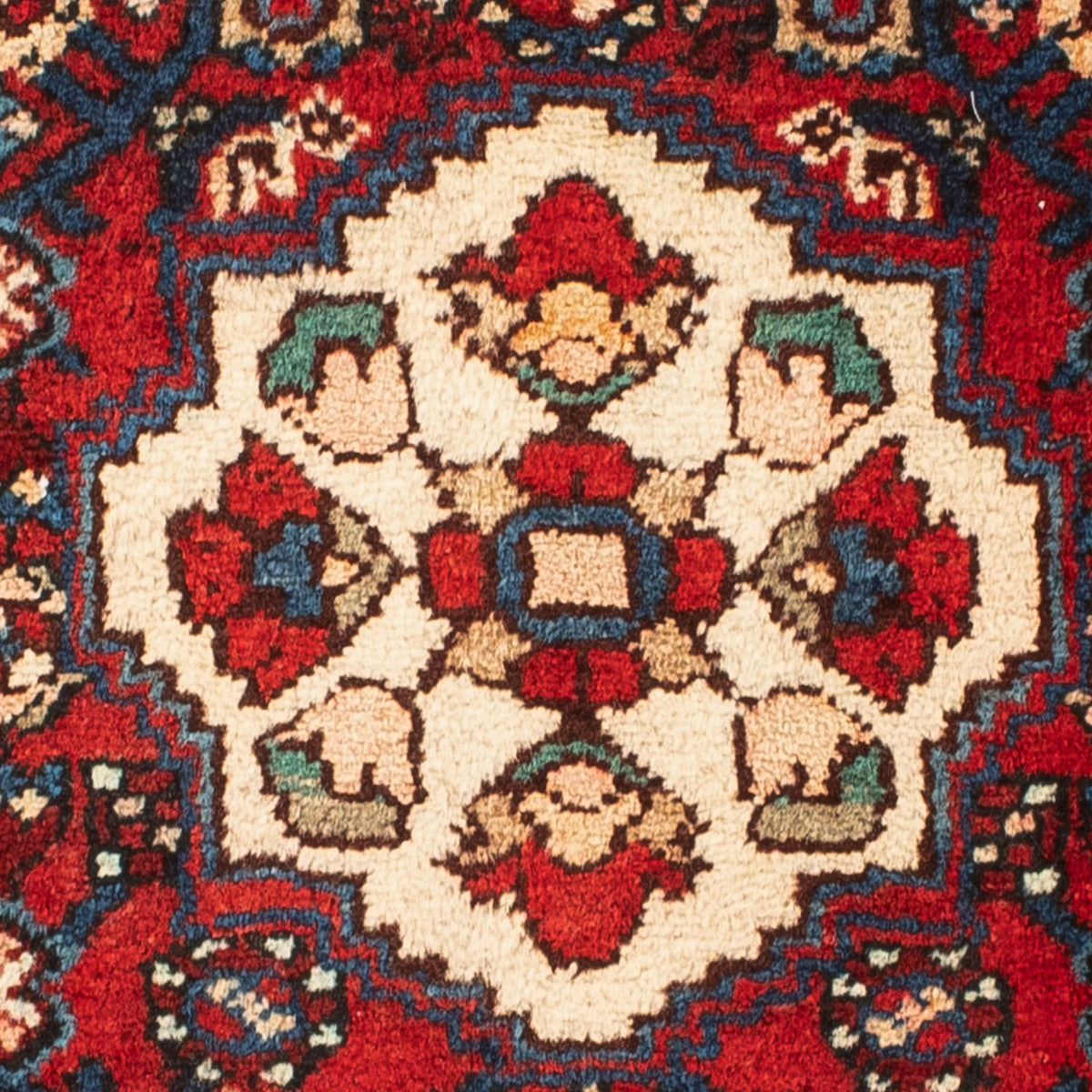 Persisk tæppe - Nomadisk - 81 x 60 cm - mørkerød