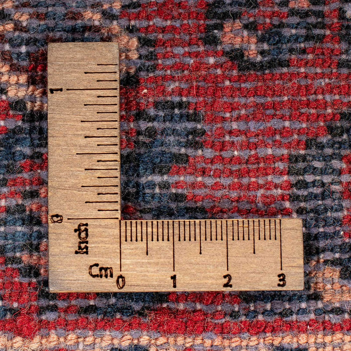 Persisk tæppe - Nomadisk - 81 x 60 cm - mørkerød