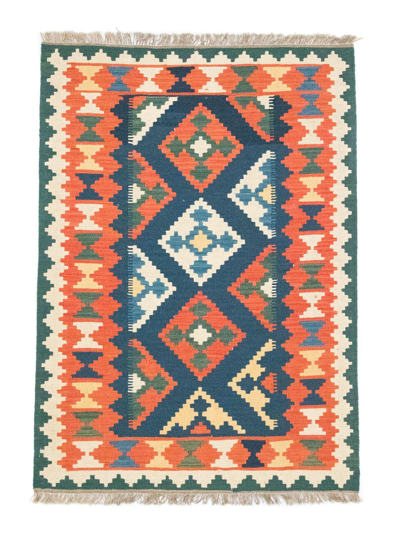 Kelim-tæppe - orientalsk - 182 x 130 cm - orange