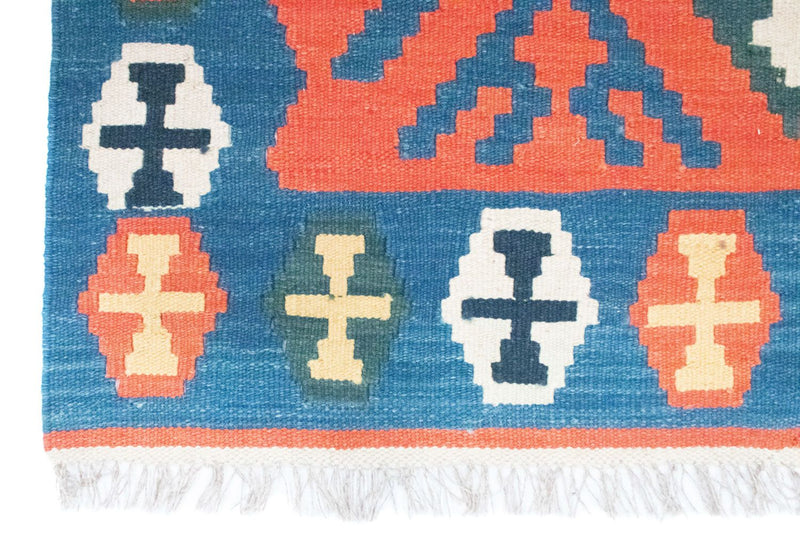 Kelim-tæppe - orientalsk - 181 x 126 cm - orange