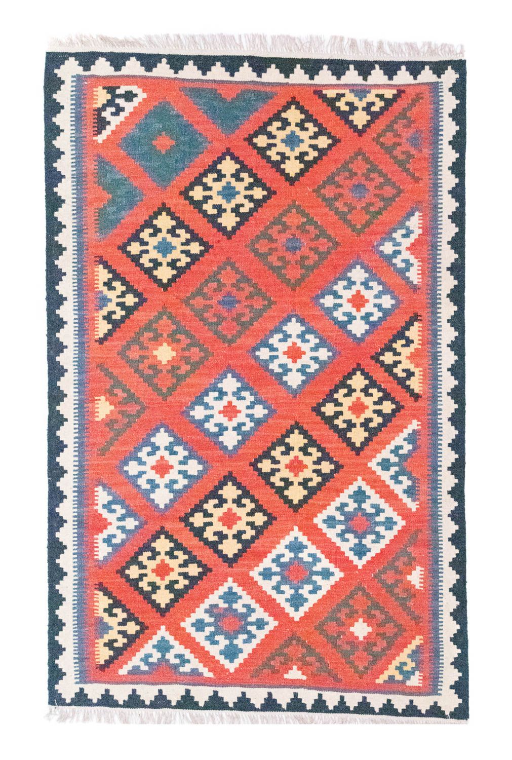Kelim-tæppe - orientalsk - 188 x 123 cm - orange