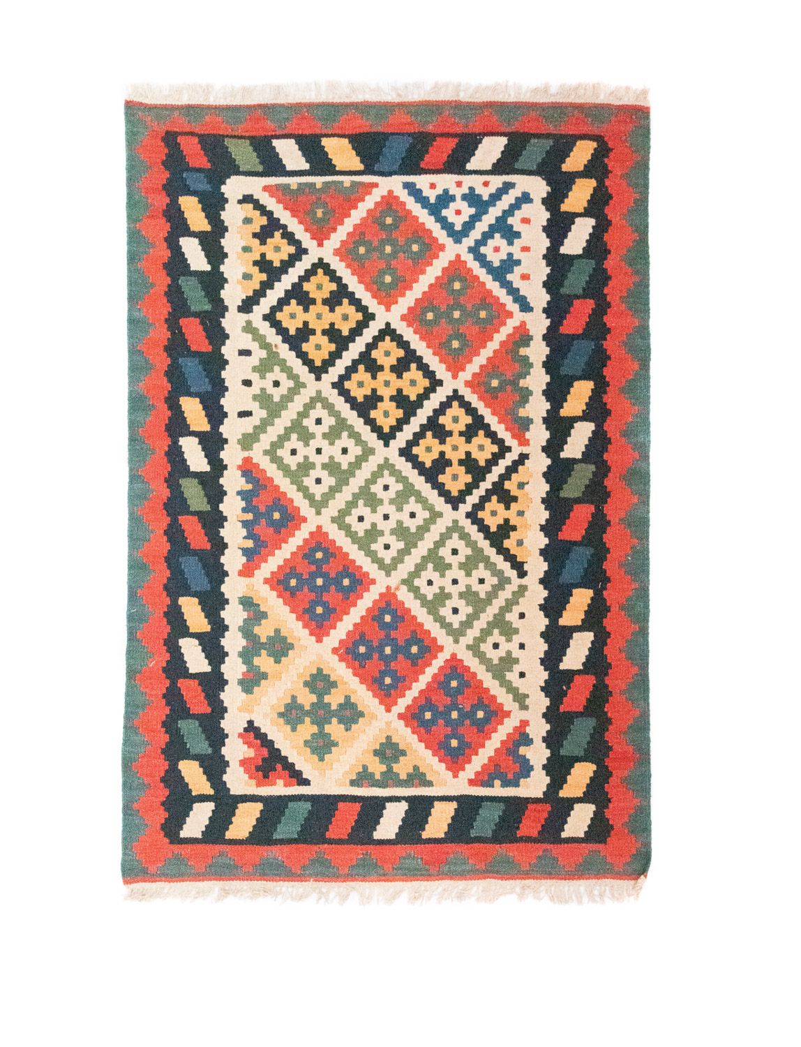 Kelim-tæppe - orientalsk - 150 x 104 cm - orange