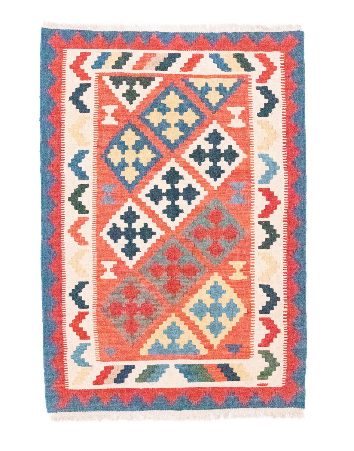 Kelim-tæppe - orientalsk - 147 x 101 cm - orange