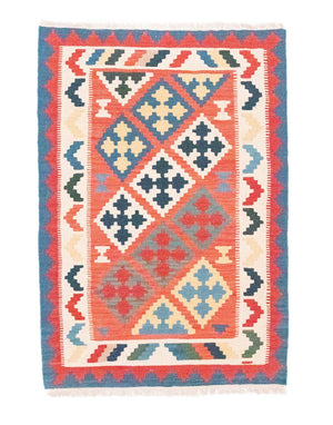 Kelim-tæppe - orientalsk - 147 x 101 cm - orange