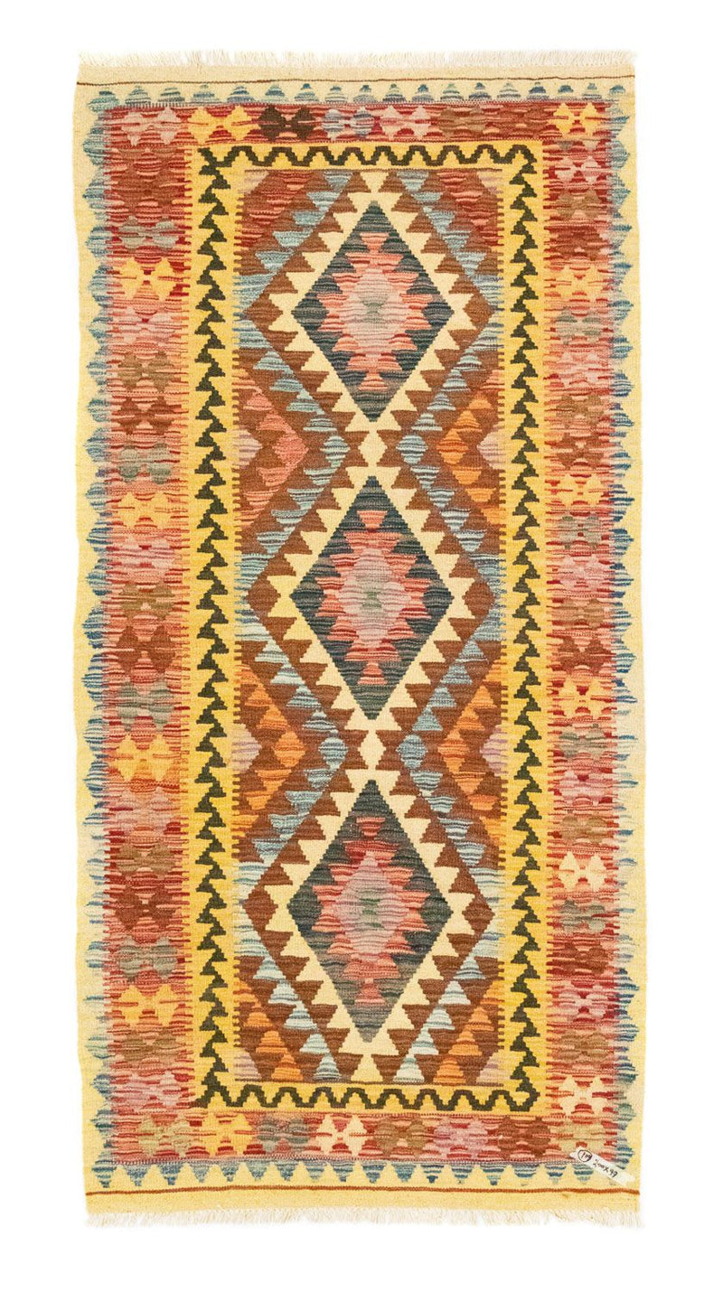 Løber Kelim-tæppe - orientalsk - 200 x 99 cm - flerfarvet