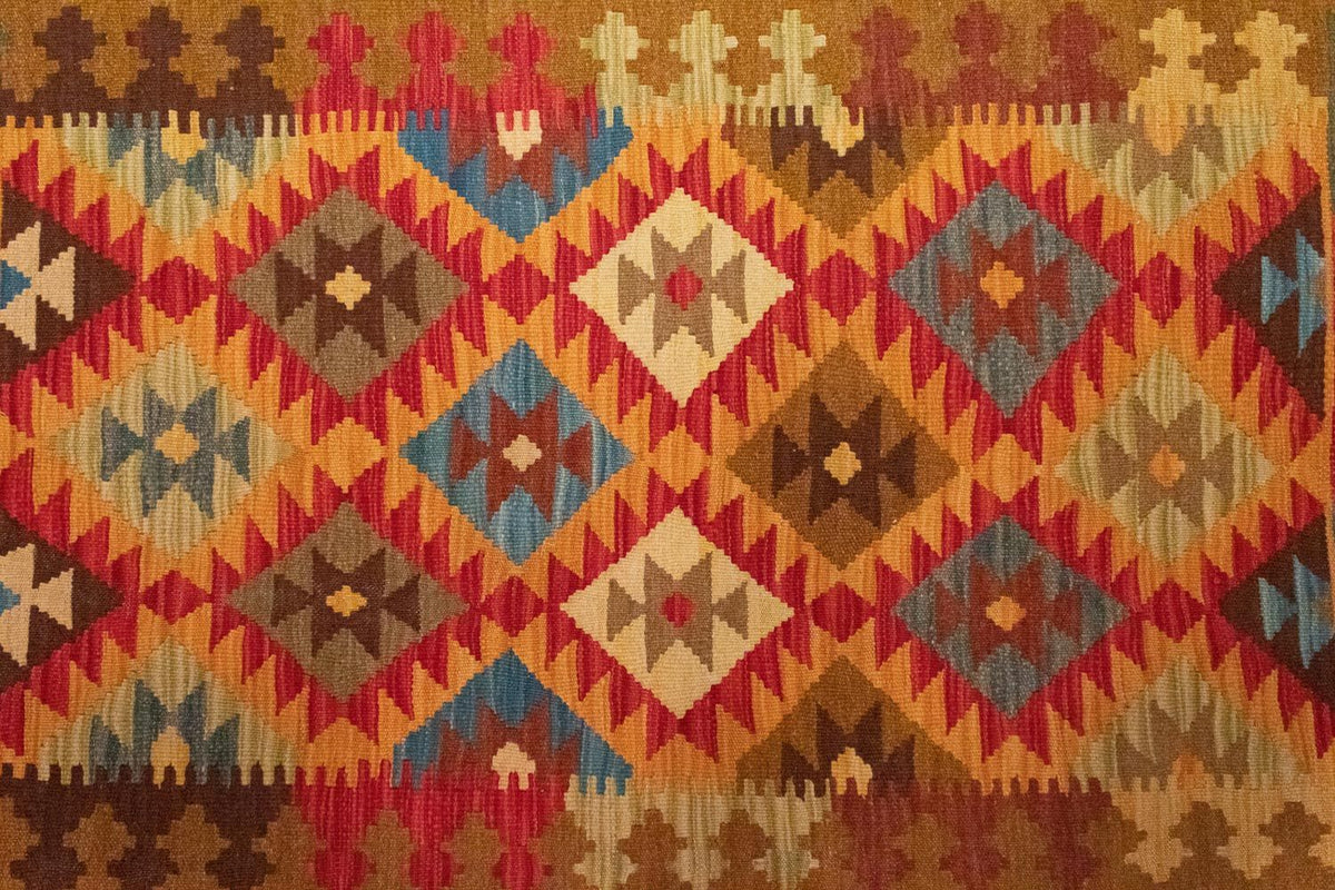 Kelim-tæppe - orientalsk - 155 x 99 cm - brun