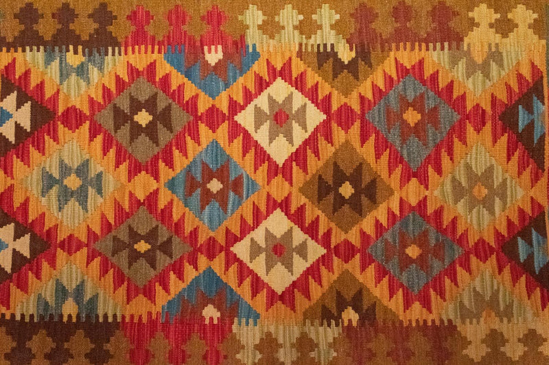 Kelim-tæppe - orientalsk - 155 x 99 cm - brun