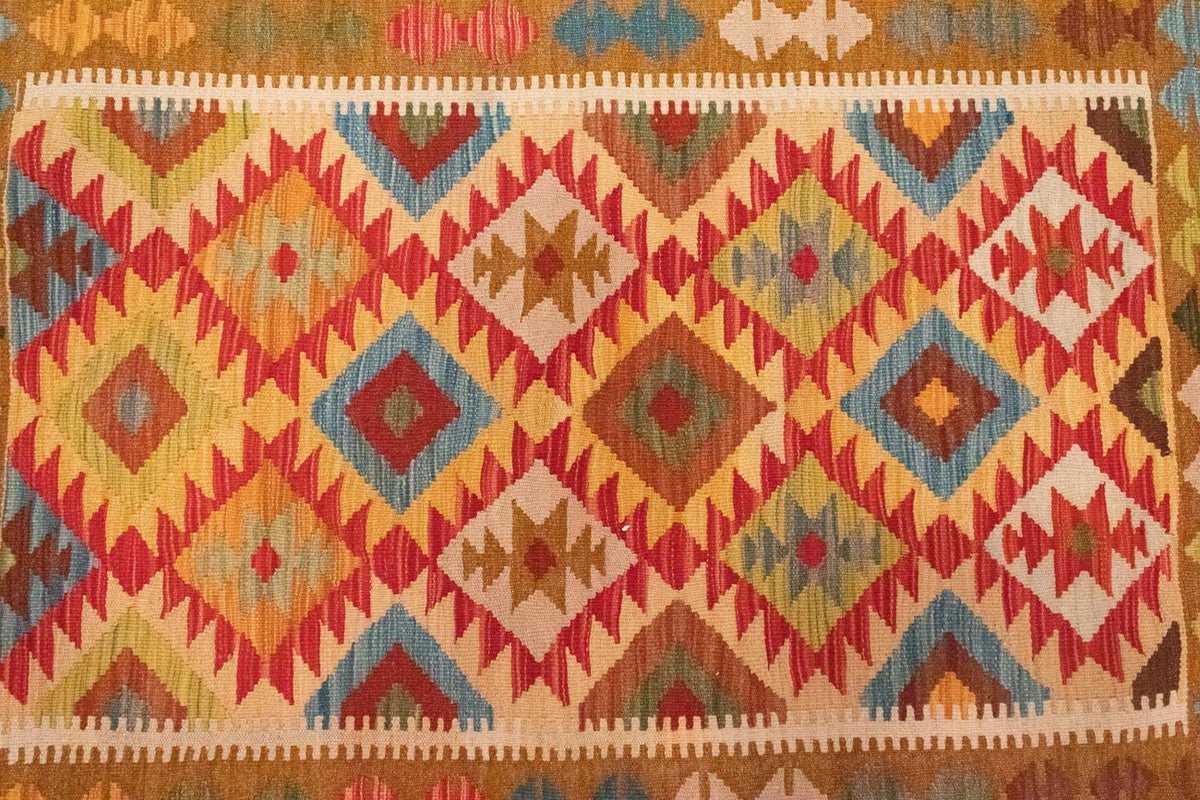 Kelim-tæppe - orientalsk - 147 x 105 cm - orange