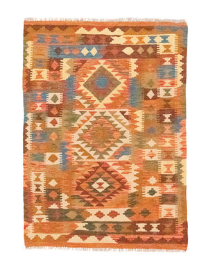 Kelim-tæppe - orientalsk - 146 x 100 cm - orange