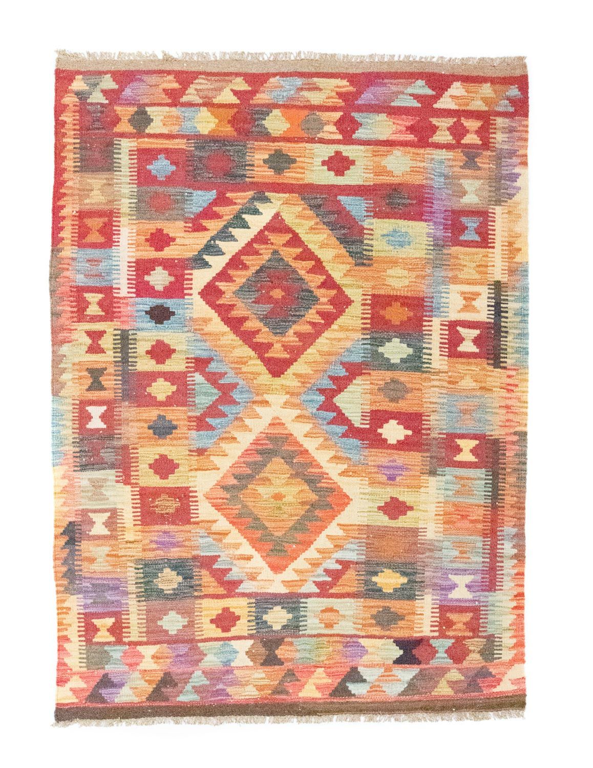 Kelim-tæppe - orientalsk - 151 x 106 cm - flerfarvet