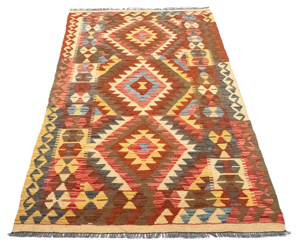 Løber Kelim-tæppe - orientalsk - 192 x 104 cm - orange