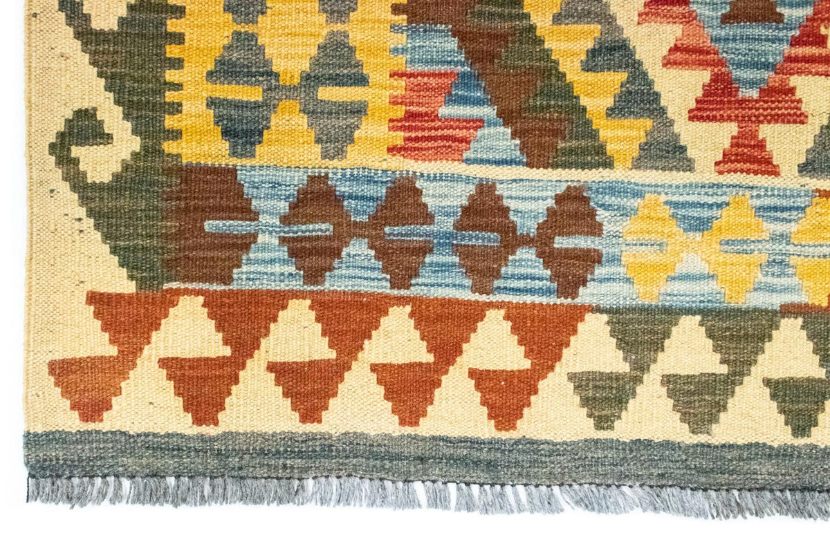 Løber Kelim-tæppe - orientalsk - 204 x 103 cm - flerfarvet