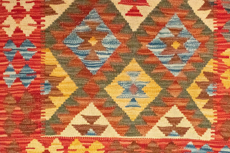 Løber Kelim-tæppe - orientalsk - 190 x 99 cm - rød