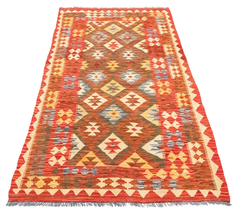 Løber Kelim-tæppe - orientalsk - 190 x 99 cm - rød