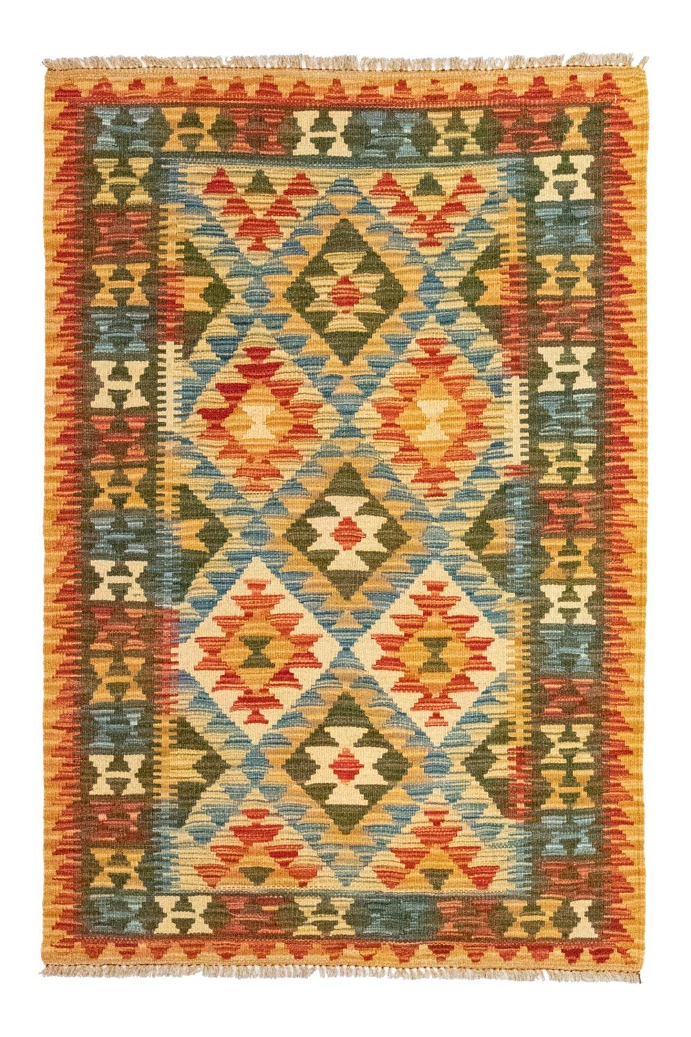 Kelim-tæppe - orientalsk - 130 x 83 cm - orange