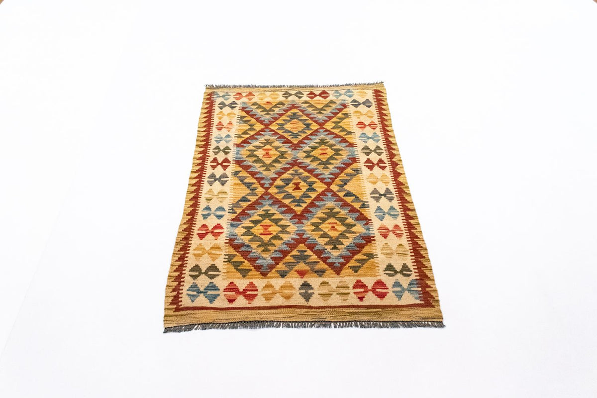 Kelim-tæppe - orientalsk - 126 x 80 cm - orange