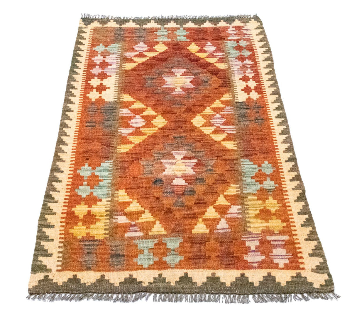 Kelim-tæppe - orientalsk - 121 x 73 cm - orange