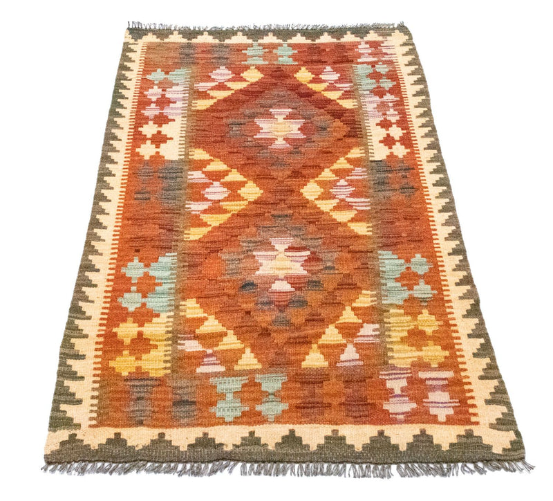 Kelim-tæppe - orientalsk - 121 x 73 cm - orange