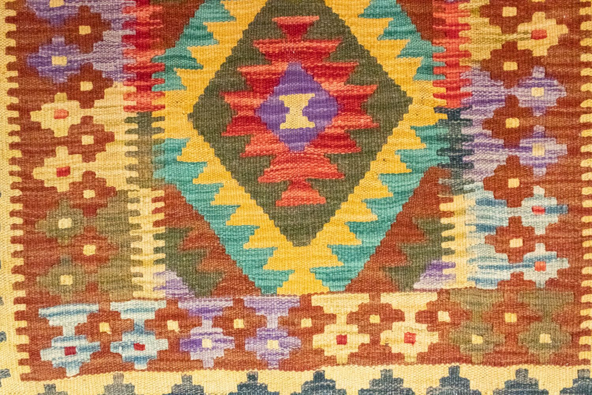 Kelim-tæppe - orientalsk - 123 x 80 cm - brun