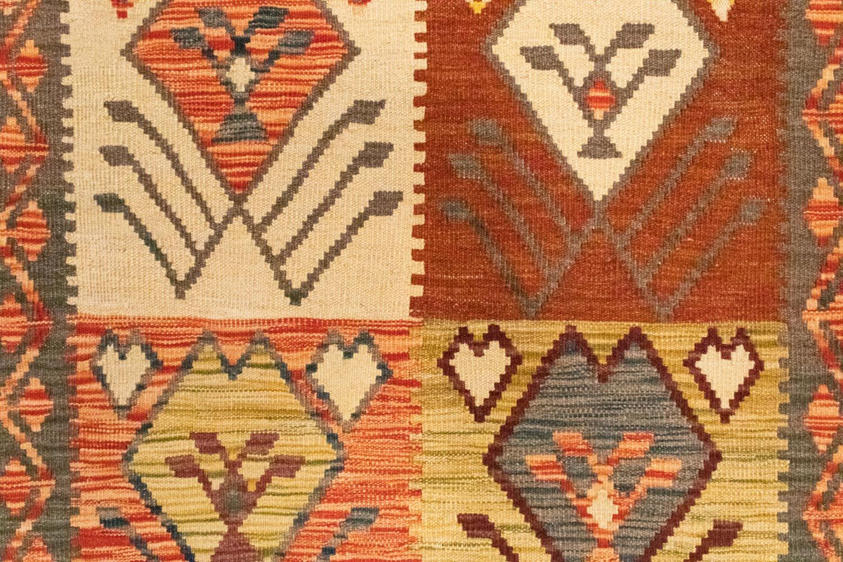 Kelim-tæppe - orientalsk - 123 x 83 cm - orange