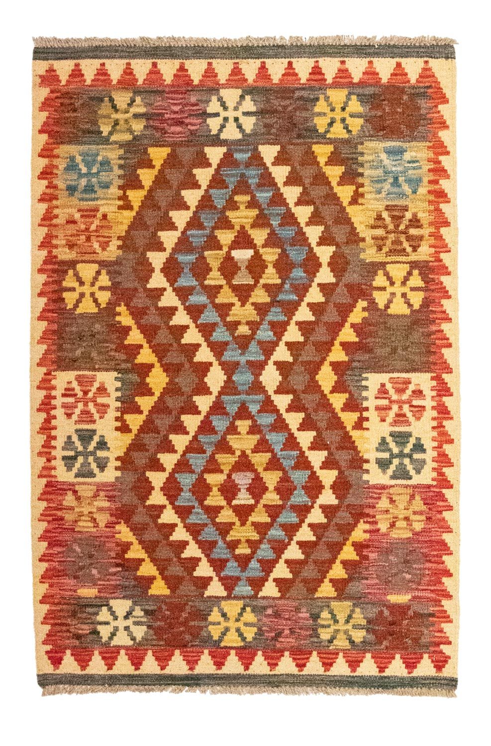 Kelim-tæppe - orientalsk - 120 x 79 cm - orange