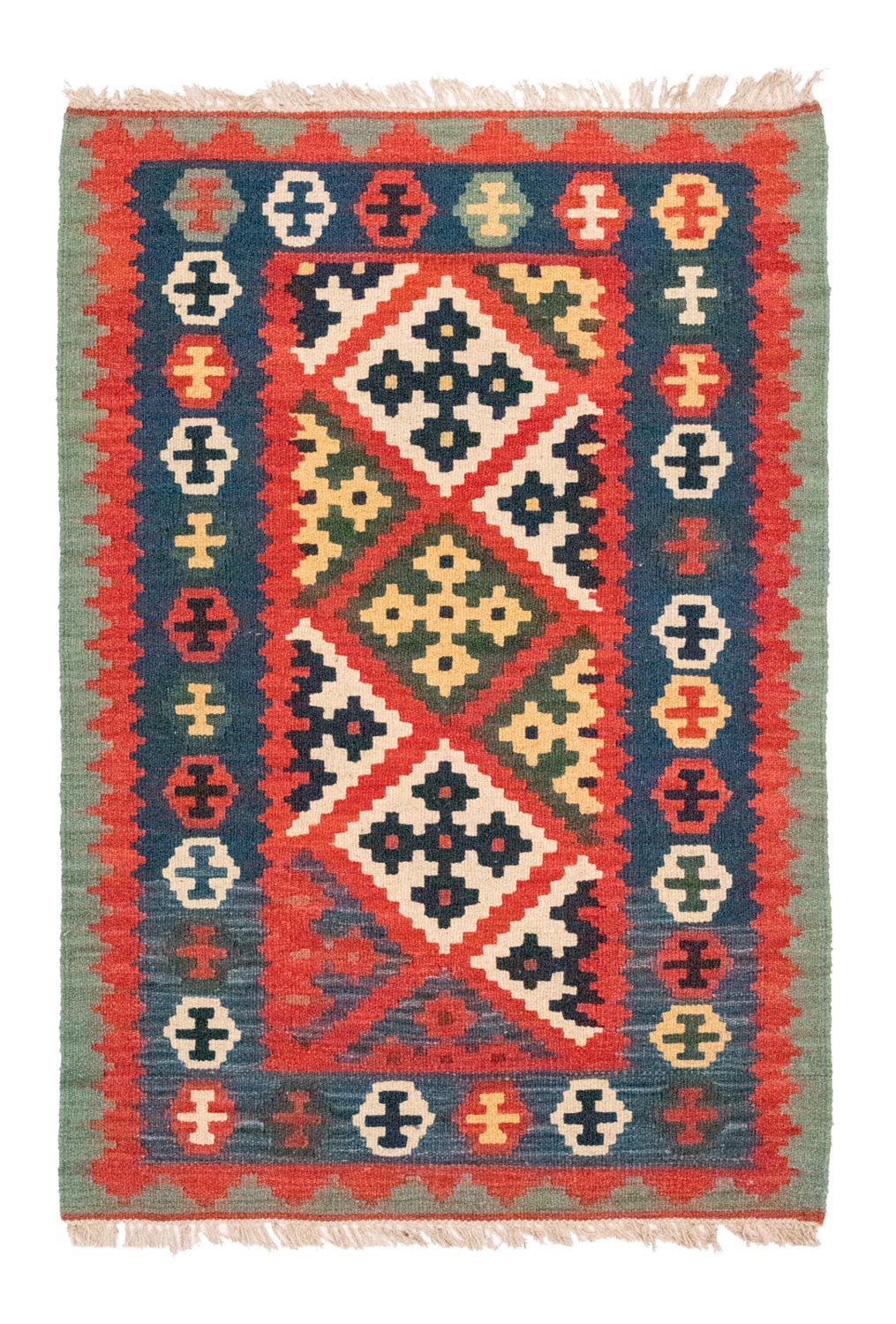 Kelim-tæppe - orientalsk - 129 x 87 cm - flerfarvet