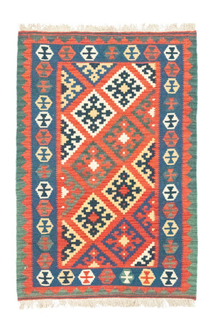 Kelim-tæppe - orientalsk - 126 x 85 cm - orange