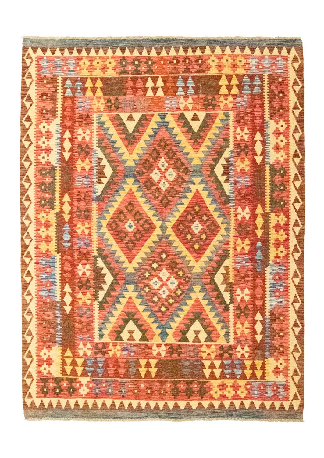 Kelim-tæppe - orientalsk - 229 x 174 cm - orange