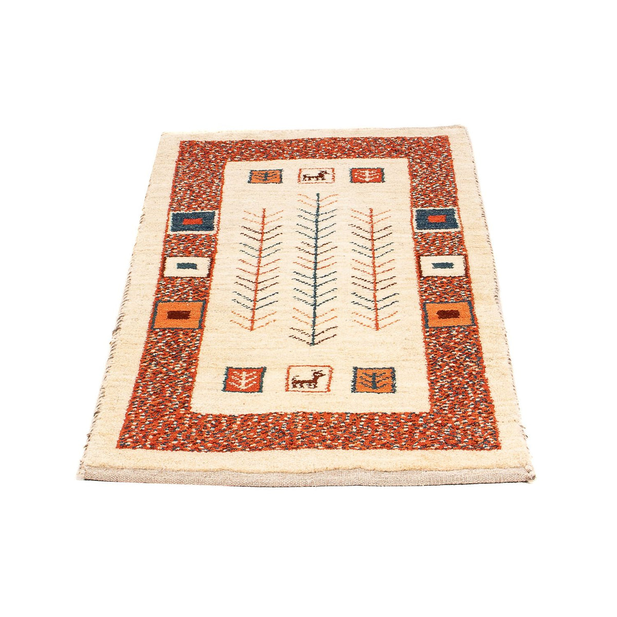 Gabbeh-tæppe - Persisk - 102 x 57 cm - beige