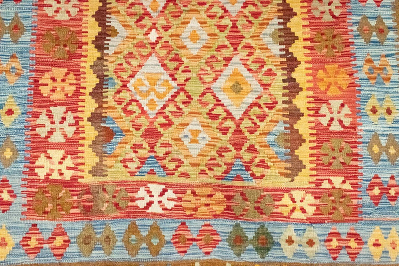 Kelim-tæppe - orientalsk - 252 x 162 cm - guld