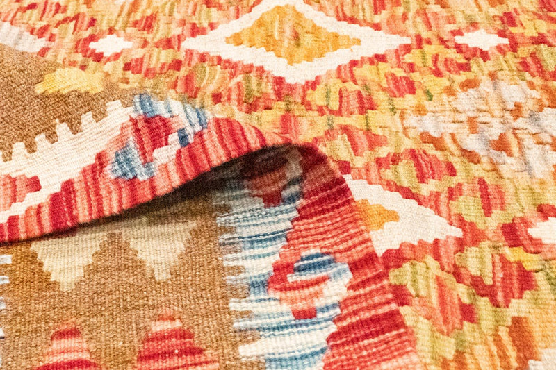 Kelim-tæppe - orientalsk - 252 x 162 cm - guld