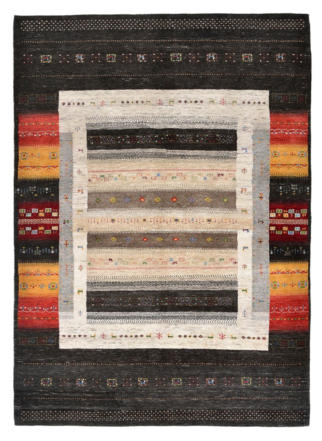 Gabbeh-tæppe - Loribaft Indus - 241 x 175 cm - flerfarvet