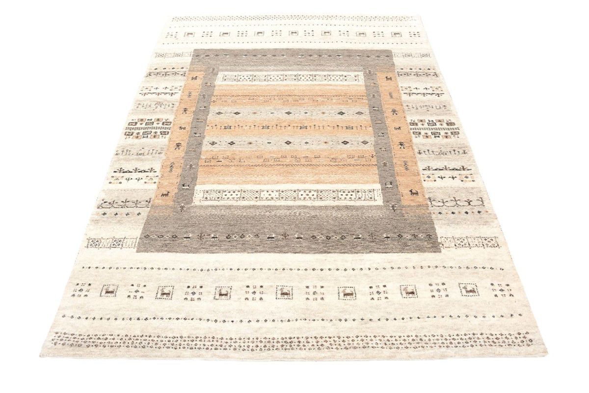 Gabbeh-tæppe - Loribaft Indus - 201 x 140 cm - mørk beige