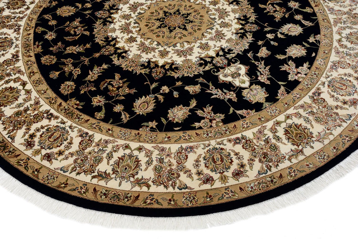 Orientalsk tæppe - Tabriz rundt  - 218 x 216 cm - mørkeblå