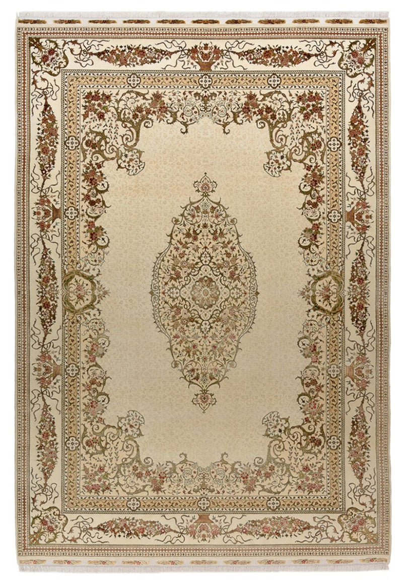 Orientalsk tæppe - Tabriz - 304 x 209 cm - creme