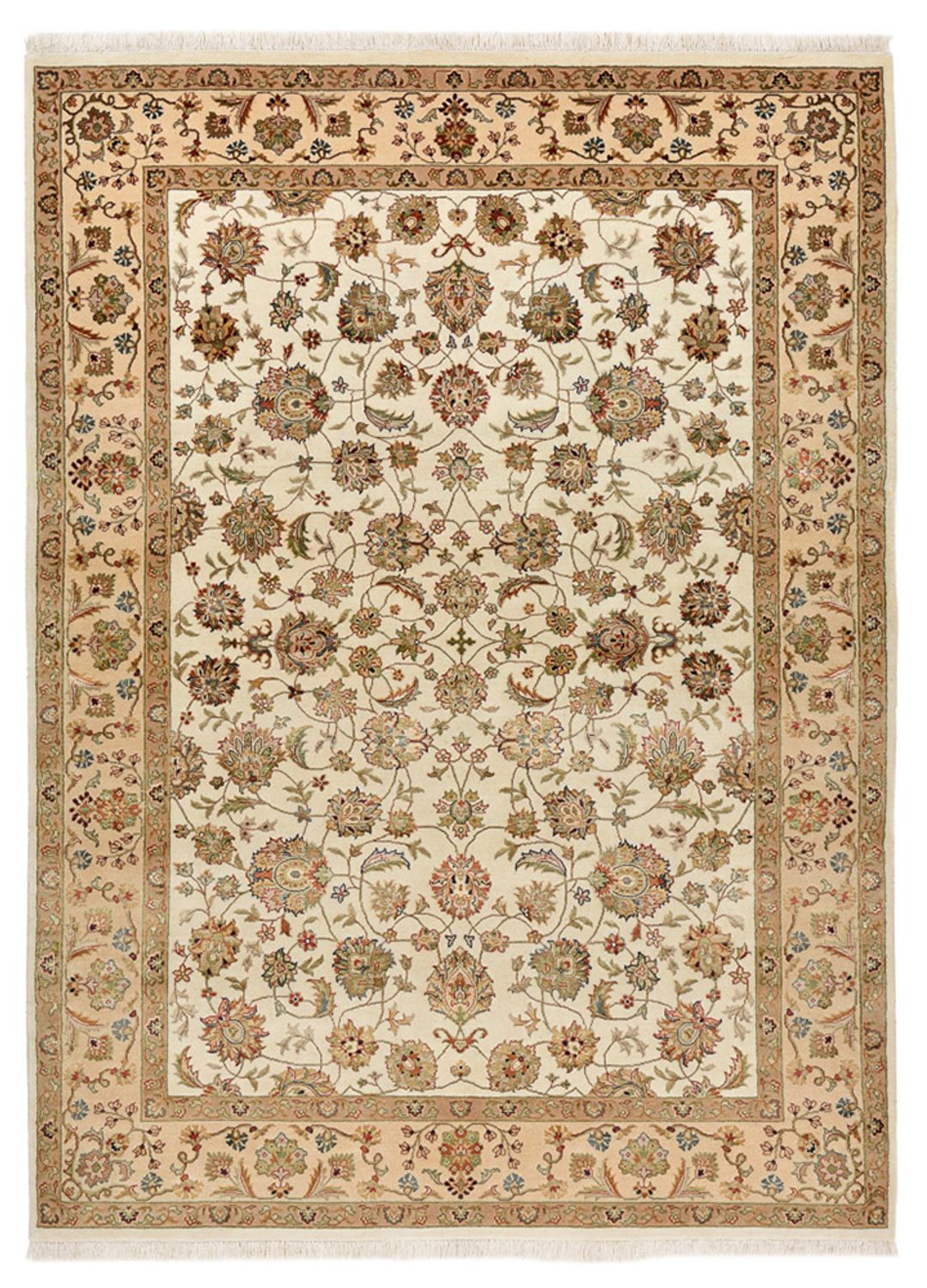 Orientalsk tæppe - Tabriz - 210 x 153 cm - creme