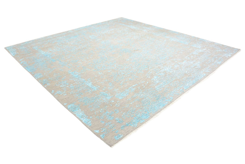 Designer tæppe firkantet  - 308 x 303 cm - lyseblå