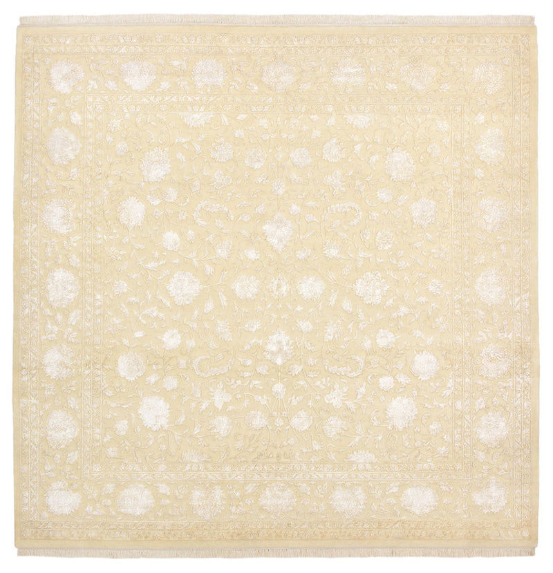 Orientalsk tæppe firkantet  - 253 x 251 cm - lys beige