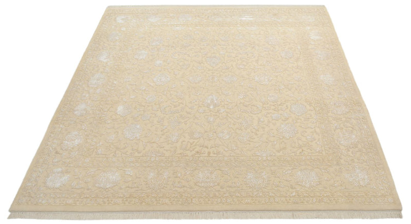 Orientalsk tæppe firkantet  - 253 x 251 cm - lys beige