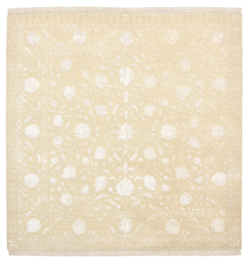 Orientalsk tæppe firkantet  - 206 x 205 cm - lys beige